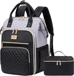 Lunch Backpack for Women, 15.6 inch Laptop Backpacks for Womens, Work Backpacks with Lunchbox,Insulated  pack Cooler,Teacher Nurse Travel Backpack for Women