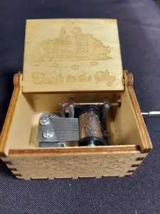 Castle in the Sky Wooden Music Box - Perfect Gift for Any Occasion - Hand Cranked - Festive Decor Ornaments