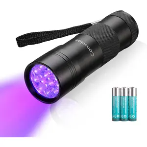 UV Flashlight Black Light, 12 LED 395nm Ultraviolet Blacklight, Portable Mini Torch Light Pet Urine Detector for Dog/Cat Urine, Dry Stains, Bed Bug, Matching with Pet Odor Eliminator