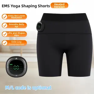 EMS Smart Massage Yoga Pants, 8 modes, 30 intensity levels, 3 temperature heat settings, multi-area massage, machine washable, available in M/L sizes. Perfect gift for women for massage, hip lift, and shaping. Skinny Yoga Bottoms