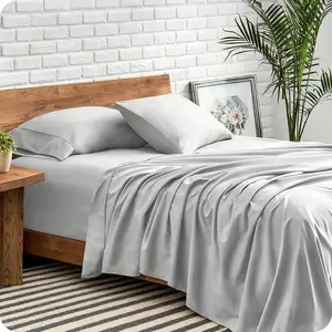 Raybee 4 Pcs Solid Bed Sheets Set, Brushed Microfiber 16" Deep Pocket Fitted Sheets & Pillowcases,Hotel Luxury Cozy Polyester Queen Sheets,Room Accessories Bedding Supplies for Home Hotel, Bedroom Decor, Gift for Summer