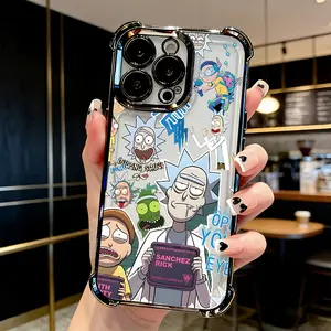 Fun Rick And Morty Phone Case Suitable for Iphone 17 16 15 14 13 12 11 Pro Max Air Plus Samsung Galaxy S26 S25 S24 S23 S22 Anti Fall Transparent Soft Back Cover