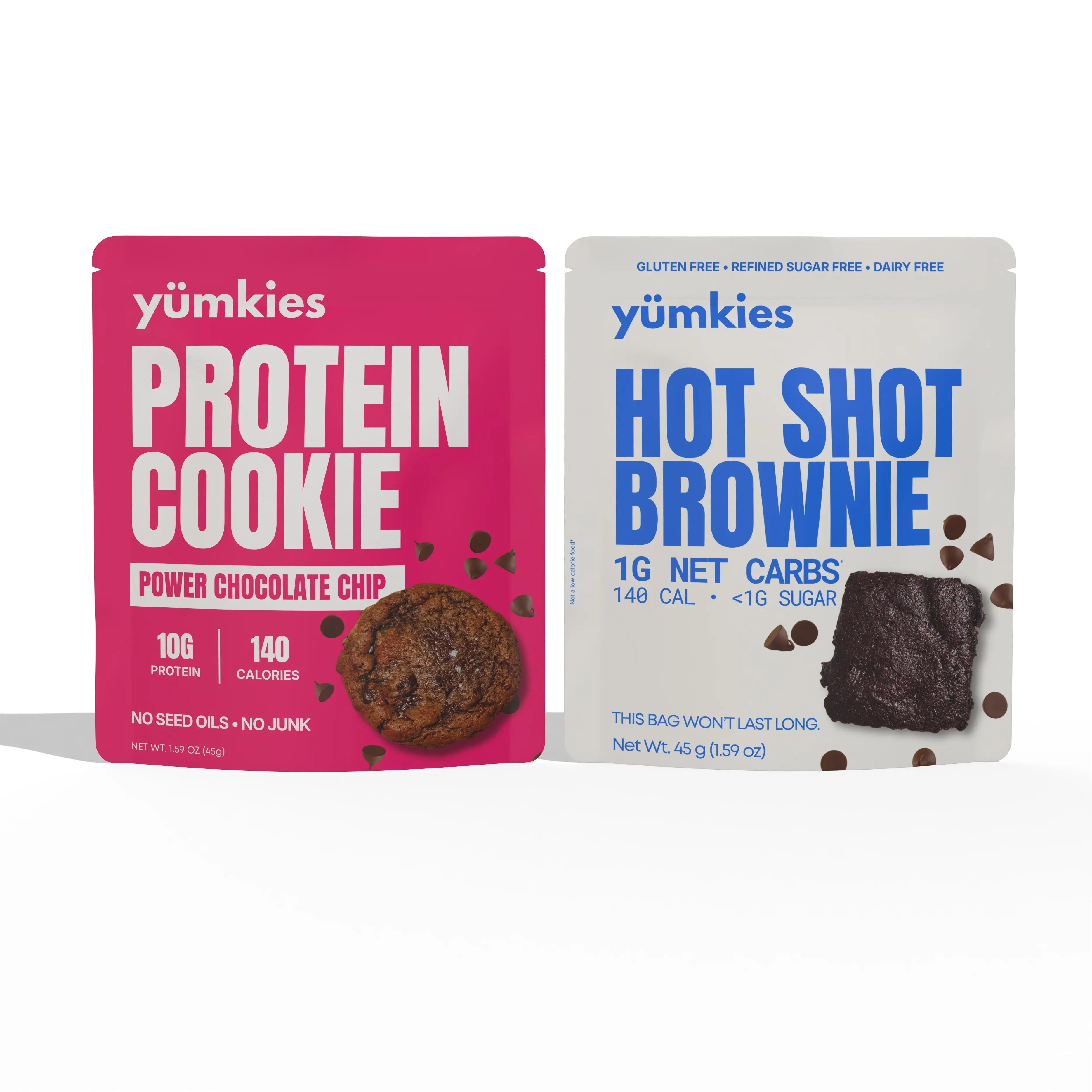 Yumkies Protein Cookie & Brownie Bundle - 4 Pack, High Protein, Gluten Free, Refined Sugar Free, Seed Oil Free
