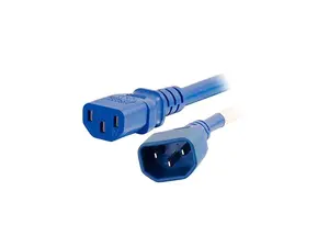 C2G 6ft (1.8m) 14AWG Power Cord (IEC320C14 to IEC320C13) – Blue C2G 6ft (1.8m) 14AWG Power Cord (IEC320C14 to IEC320C13) – Blue