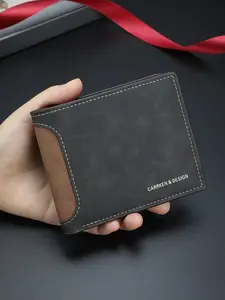 Men's New Multifunctional Multi-Card Vintage Casual Trendy Youth Short Open Wallet, Stylish Design for Everyday Use Vintage Style Wallet