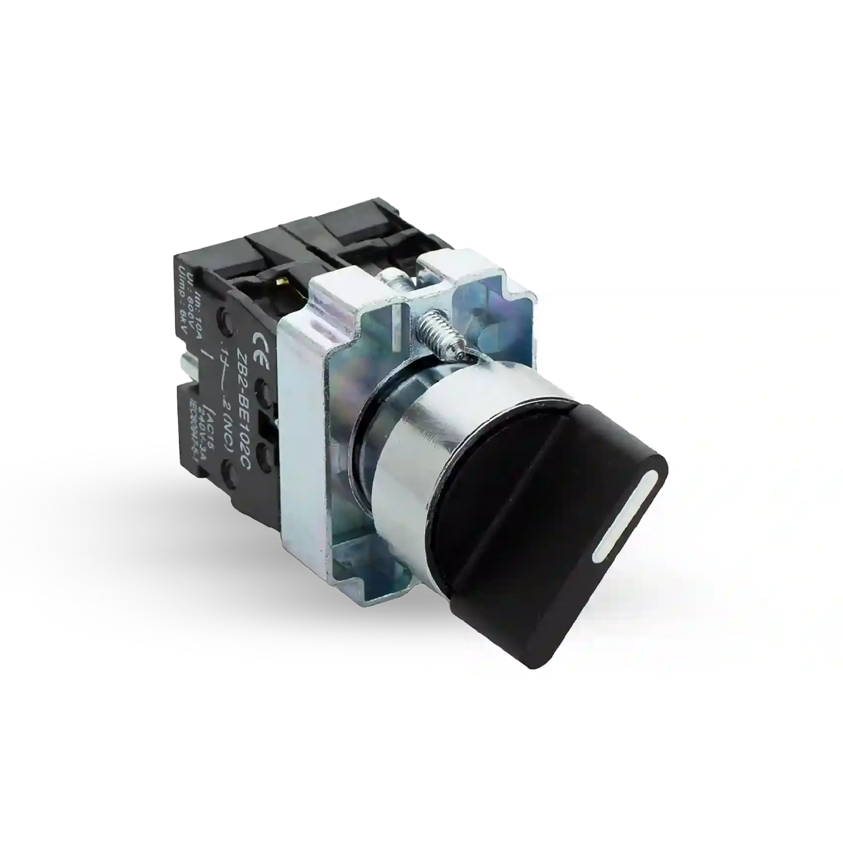 Shopcorp 2 Position Maintained Selector Rotary Switch - Waterproof, 22mm, 220VAC and 10A Electrical Switch NO/NC