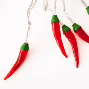 Perfect Holiday Chili Pepper String Lights Cute Decorative Ambient Lighting Battery Operated Warm White 6FT