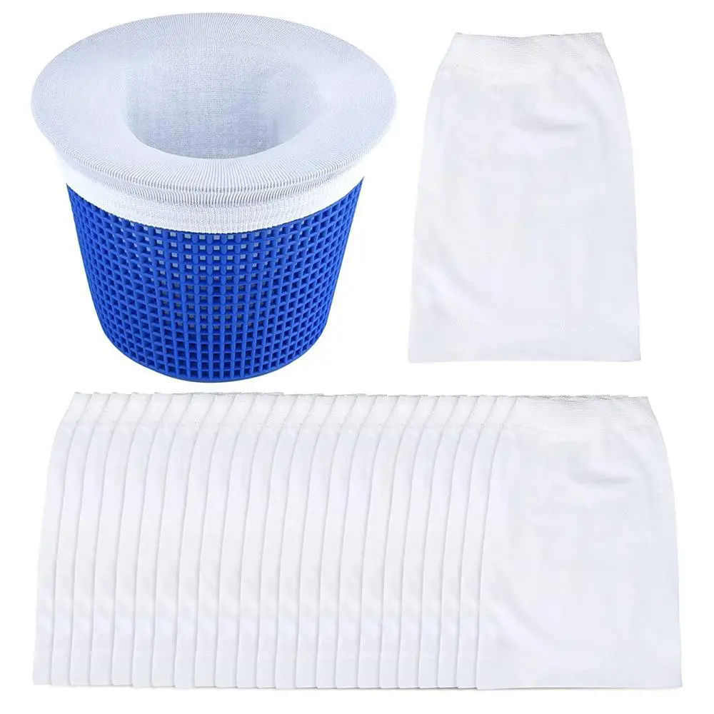 Pool Skimmer Socks - 20 or 50 Packs Eco-Friendly Water Maintenance Accessory Kit, Easy to Install Debris & Leaf Filter for In-Ground & Above Ground Pools, Pool Equipment, Outdoor Pool Accessories