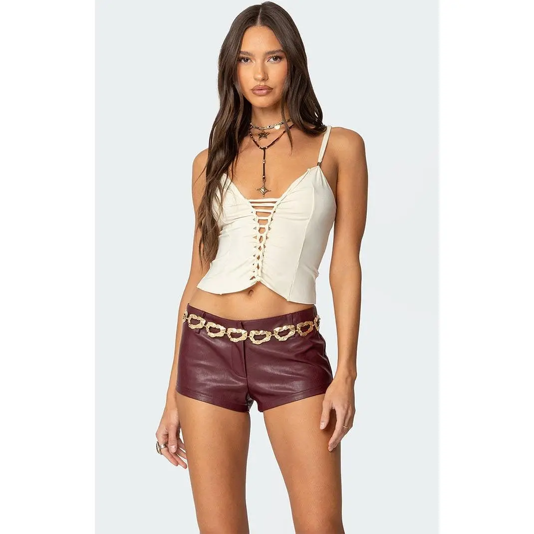 Edikted Women's Interlocked V Neck Tank Top