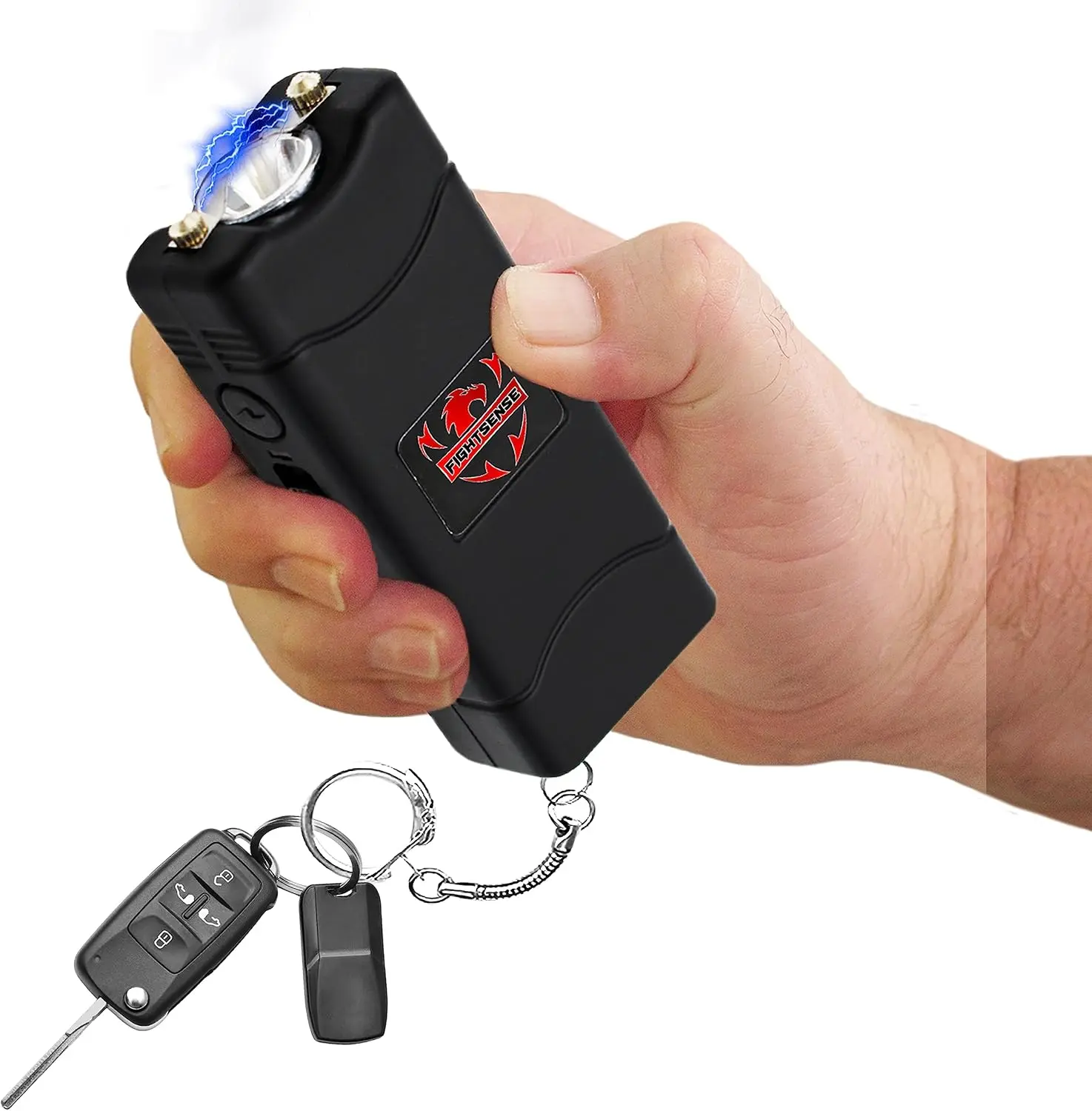 FIGHTSENSE Super Heavy Duty Compact Rechargeable Standard Torch - Black Portable Lighting Device for Home Improvement