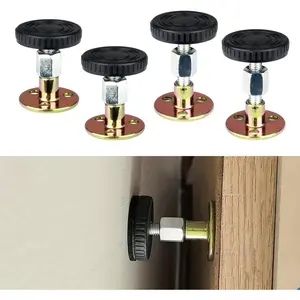4 count Headboard Stoppers for Wall, Adjustable Bed Noise Stopper with Wall Protection with Screw- & Adhesive Installation Bedside Anti-Shake Tool for Headboards, Cabinets and Sofas (1.8"-2.2")