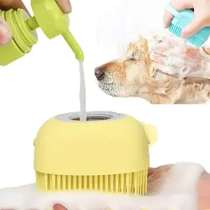 Pet Bathing Brush Soft Silicone Massager Shower Gel Bathing Brush Clean Tools Comb Dog Cat Cleaning Grooming Supplies
