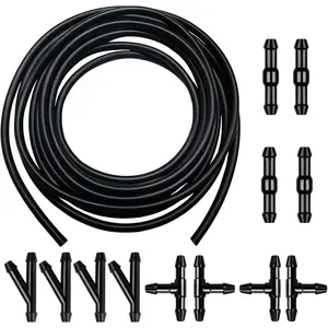 13 Pcs 4M Car Windshield Washer Fluid Hose with 12 Pcs Hose Connectors for Most Car Windshield Washer Tubing