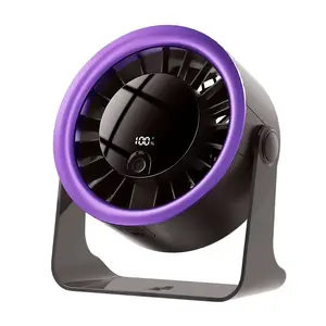 Desktop Fan Turbo Table Fan Travel Vacation Essentials for Office 100-Speed Digital Display Low Noise Rechargeable Battery Dual Adjustment Modes Quiet Cooling Quiet Desk Fan Portable