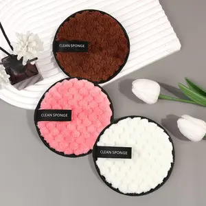 3pcs Reusable Washable Pads, Double-Sided Facial Cleaning Puffs, Fluffy Face Washing & Skin Cleansing Pads, Portable Makeup Tools, Soft Makeup Remover