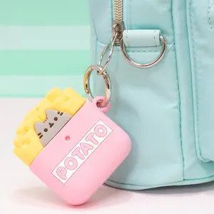 iFace Pusheen the Cat AirPods 3rd Gen Case (Potato/French Fries) - Carabiner Clip Included, Cute Silicone Protective Cover Figure Type
