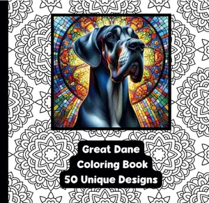 Great Dane - Mandala - Adult Coloring Book - 50 Unique Designs - 8.5" x 8.5" - Created and Designed By Feisty Mom Designs coloringbook grownups adults color mandala coloring