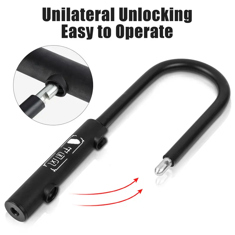WEST BIKING Durable Steel Bicycle U-Lock Anti-Theft Double Open Bike U Lock with Alloy Material Resistant Motorcycle Bike U Lock