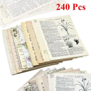 240 PCS Junk Journal Pages Vintage Handmade Scrapbook Sheets, Including Mathematics Magazine, Newspaper, Sheet Music and Kraft for Scrapbooking Decoupage Background DIY Craft Decoration