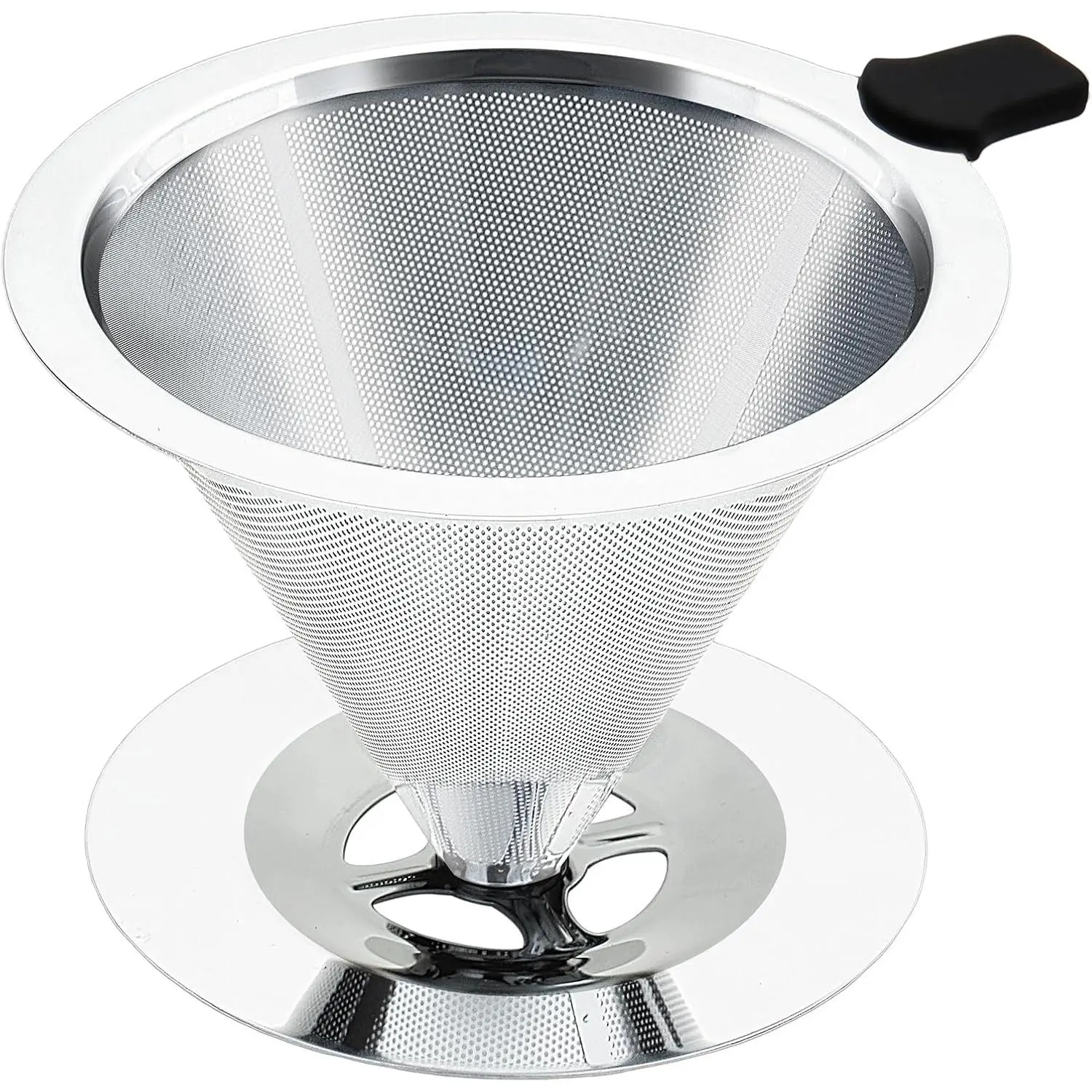Reusable Stainless Steel Coffee Drip Filter - Lightweight Travel Hand Brew Coffee Brewer, Easy-to-Clean, Single Cup Suitable for Home, Camping, Coffee Filter