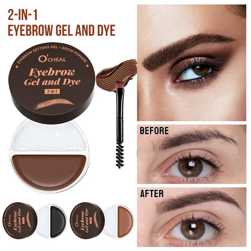 2 in 1 Styling Eyebrow Glue Eyebrow Paste Two-color Three-dimensional Natural Smooth Transparent Wild Eyebrow Glue Non-smudging