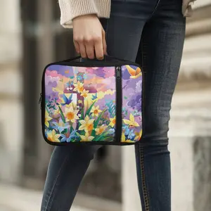 Floral Bible Cover Church Bag for Women Bible Protective Book Holder Carrying Case with Handle and Pocket