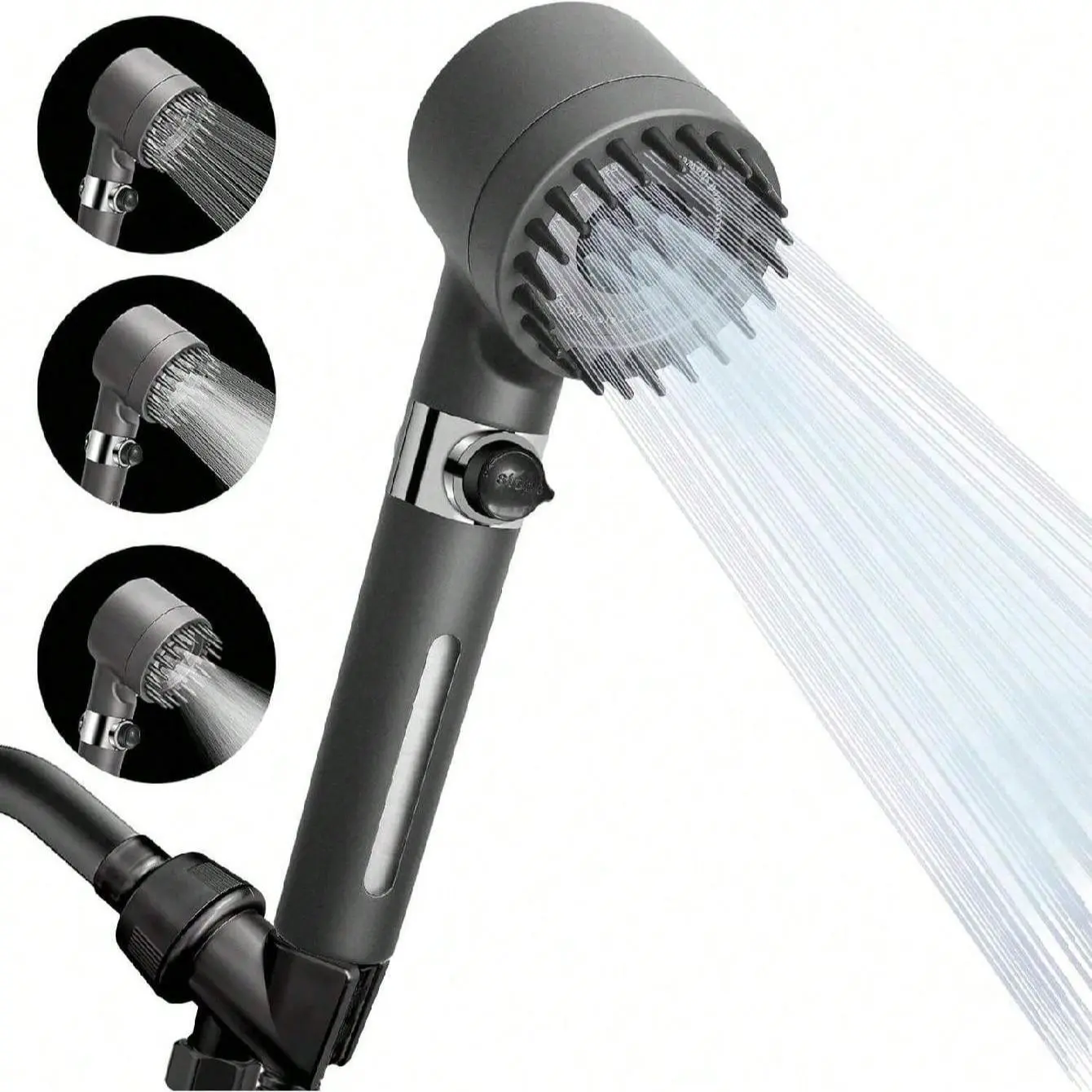 High Pressure Shower Head with Scalp Massager, Powerful Shower Heads High Pressure, Pressure Boosted Shower, Handheld Detachable Filtered Shower Head, High Flow Shower Head, Pressure Showerhead, Modern Shower Equipment for Home Bathroom Dormitory Hotel