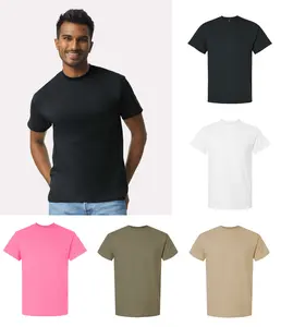 Gildan Ultra Cotton T-Shirt 2000 - Men's Tshirt Casual Heavyweight Basic - Black, White, Tan Classic Menswear Crewneck Short sleeve Plain crew t-shirt unisex  Tops Shortsleeve Streetwear Tropical