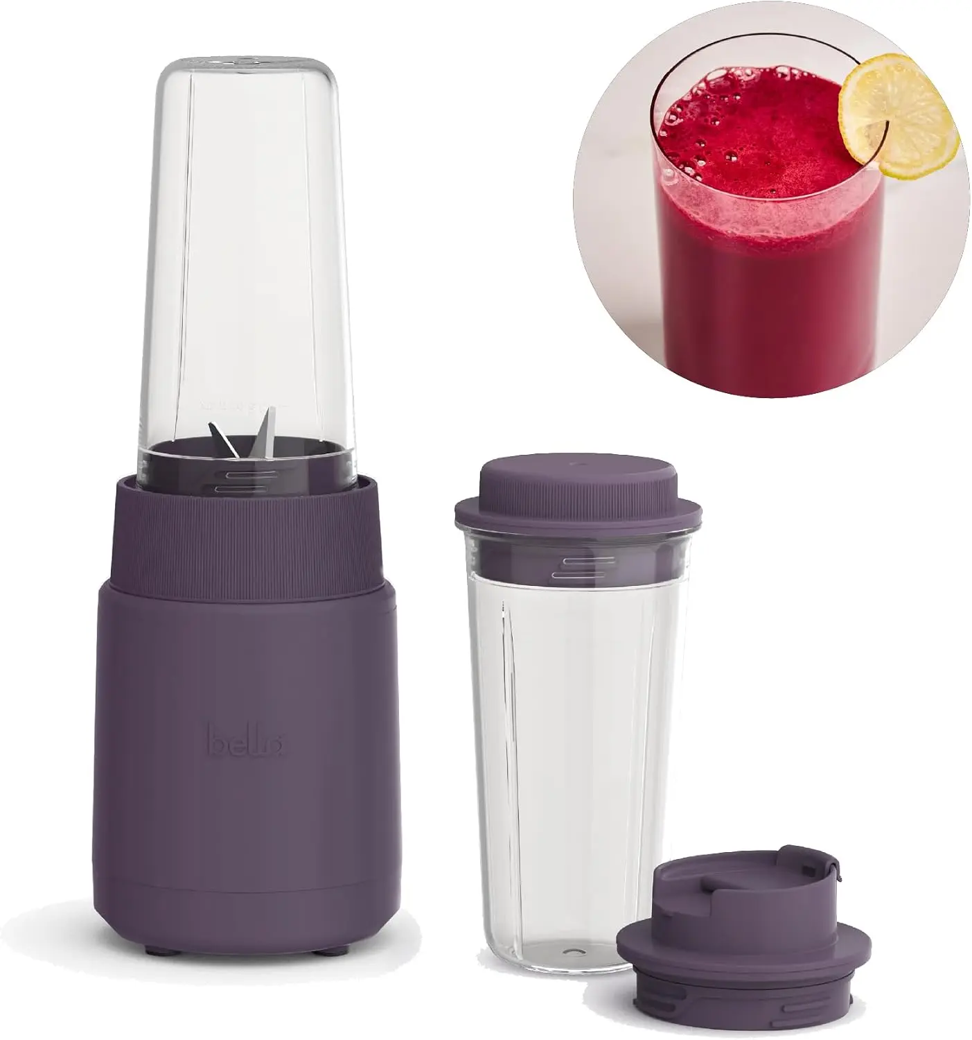 bella Rocket Blender 6-Piece Set with Stacking Cups, Plum