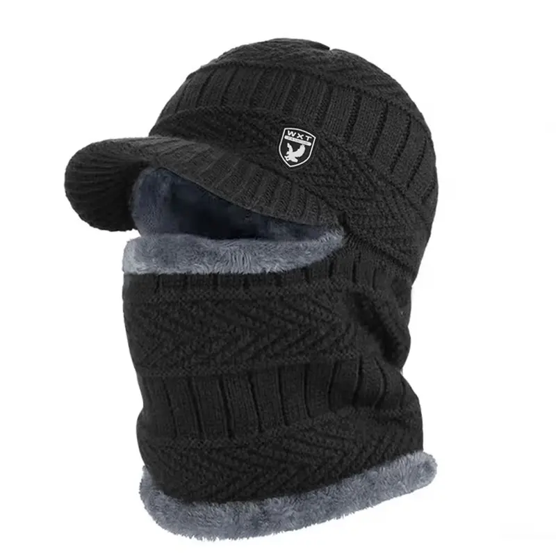 Adults' Unisex Warm Microfiber Cotton Windproof Pile Balaclava Headwear - Thick Brimmed Ski Mask with Scarf, All Seasons Cold-Weather Protective Gear, Practical Coverage for Ski Trips, Outdoor Cycling