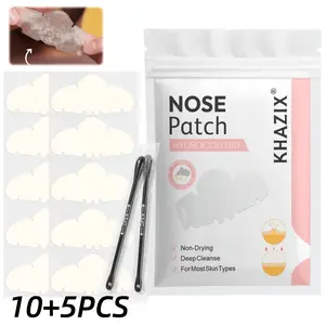 10pcs Deep Cleaning Nose Patches + 5 Cotton Swabs, Nose Strips, Easily Remove Facial Oil, Control Nasal Oil Production, Suitable for All Skin Types
