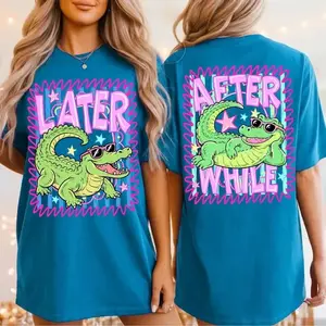 Comfort Colors Later Gator T-Shirt, After While Crocodile Shirt, Trending Stripes Tee, Summer Tee, Respect The Locals Shirt, Girly T-Shirt, Striped Alligator Tee, Cotton Fabric Gift For Women