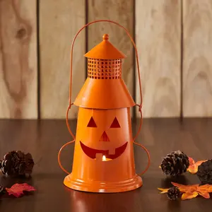 Tealight Holder Halloween Lantern - Orange