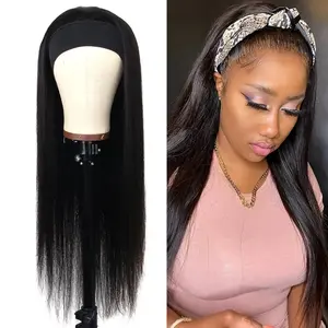 Bling Hair Straight Human Hair Natural Color Headband Human Hair Wigs Glueless Straight/Body Wave  Human Hair Wigs For Women