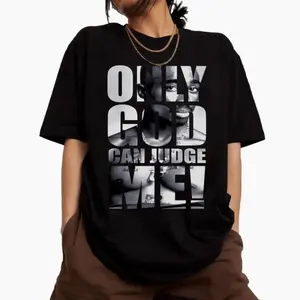 Summer t Shirts Only God Can Judge Me Tupac Shirt, Tupac Graphic Tee, Tupac Shakur Shirt, 2Pac Shirt, 90s Merch, Hip Hop 90s Legends Shirt, Rapper Shirt, Rapper Merch A79 IVG