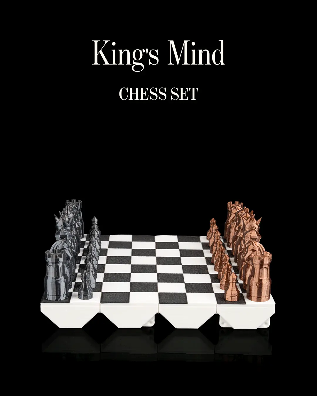 Chess Set with Board Sculpted Pieces Tabletop Strategy Game Gift