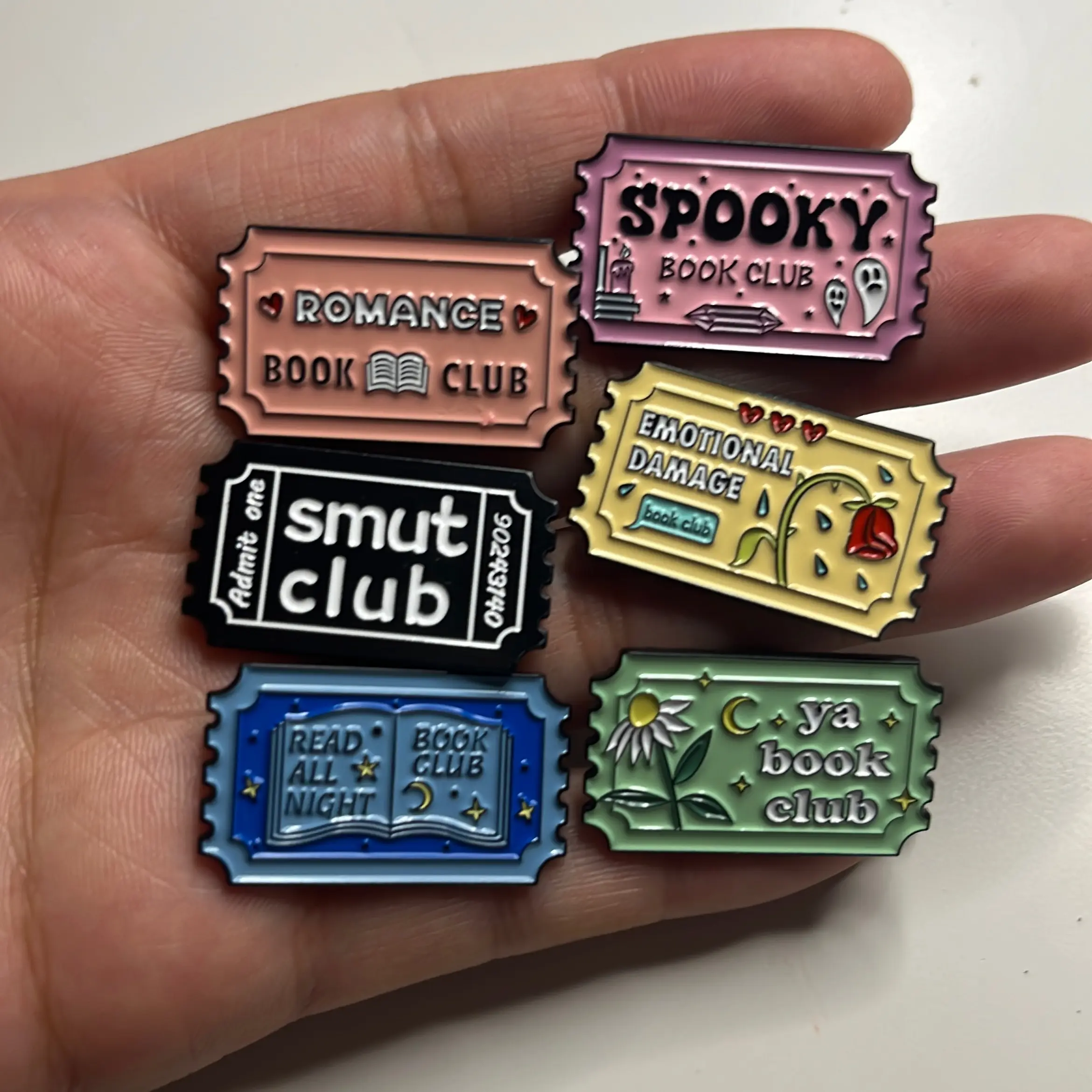 Book Club Enamel Pin - Read All Night Book Club Brooch Badge - Children's Friends Fun Jewelry Gift