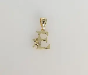 Plated Letter Initial "E" Pendant