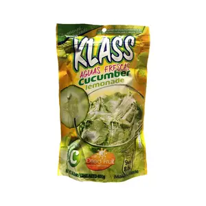 4x Klass Powder Cucumber Lemonade - Drink Mix Instant Beverage Hydration Flavoring Water Enhancer Refresher Refreshing Juice Scented Gourmet Kitchen Pantry Party Supplies Value Pack Bundle Bulk Lot Wholesale 14.1oz 4 Count 14.01