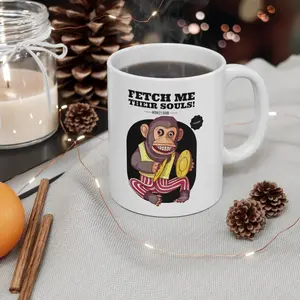 Fetch Me their soul, Unisex Funny Monkey Bomb Mug , Zombies Mug, Monkey Bomb Gift