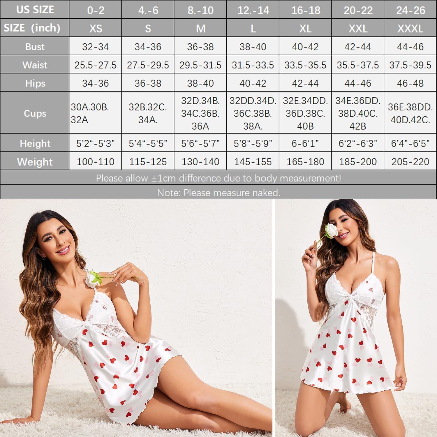 avidlove Women Lingerie V Neck Nightwear Satin Sleepwear Lace Chemise Mini