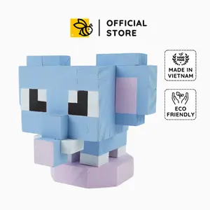 Elephant Wooden Model, Unique Elephant Pixel Block, DIY Minecraft decor, Custom Handmade Gift & DIY Coloring Kit, Gift for him, Gift for her