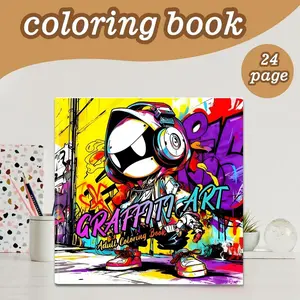 Hot Selling Graffiti Art Coloring Book Thickened Hand Drawing Paper Fill-In Coloring Book, Ideal for Artists & Beginners