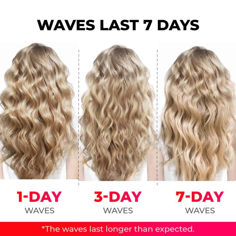 TYMO ROVY Beach Waves Curling Wand, Ionic Deep Waver Hair Curler Tool With Ceramic 3 Barrel For Women, Dual Voltage, Anti-Scald, Easy To Use Crimper Iron Hair Crimper Bed Head Waver Comfort, Hollywood Waves,Styling Kit,Negative Ion