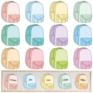 36 Pieces Magnetic Name Tags, Dry-Erase Labels, 12 Colors, Backpack-Shaped, Reusable Magnetic Name Plates, Classroom Decorations, Versatile Learning Tool for Whiteboards, Refrigerators, School Lockers, Offices, and Homes