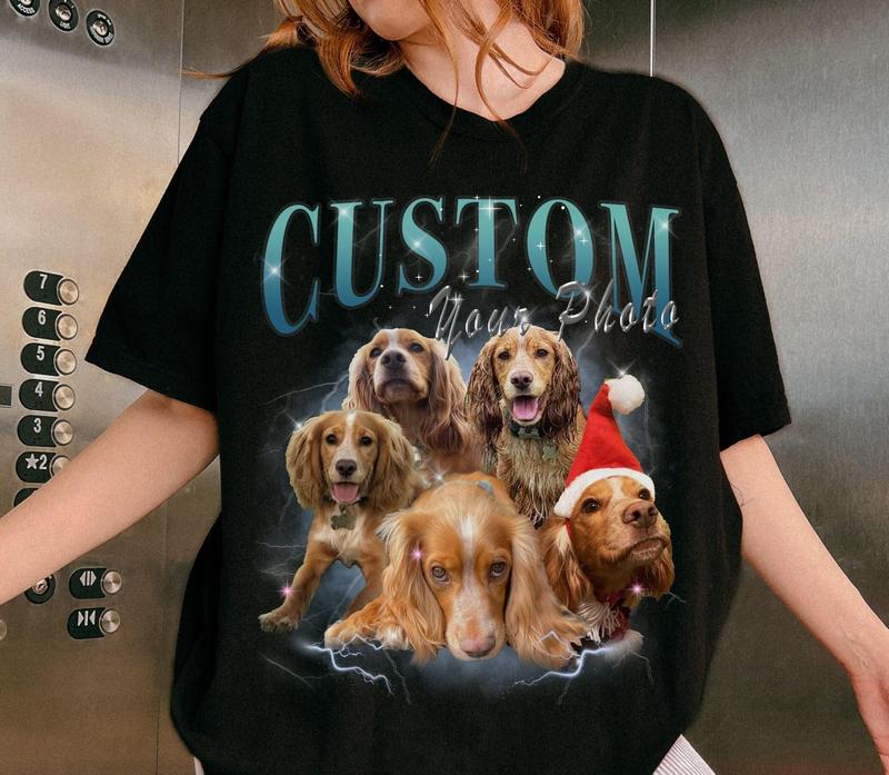 CUSTOM Vintage Bootleg Pet Shirt Photo + Name Custom Cat Dog Portrait Personalised Shirt Custom Cat Shirt 90's Tee New Cat Mama Mothers Day