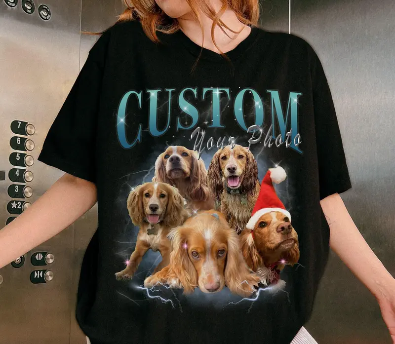 CUSTOM Vintage Bootleg Pet Shirt Photo + Name Custom Cat Dog Portrait Personalised Shirt Custom Cat Shirt 90's Tee New Cat Mama Mothers Day