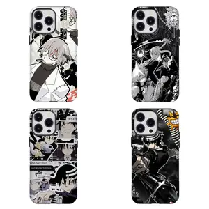Edgy S-Soul Eater Phone Case Classic Black & White Manga Aesthetic Design Compatible for iPhone 17 16 15 14 13 12 11 and for Samsung S21-S25 Ideal Gift for Anime Lovers