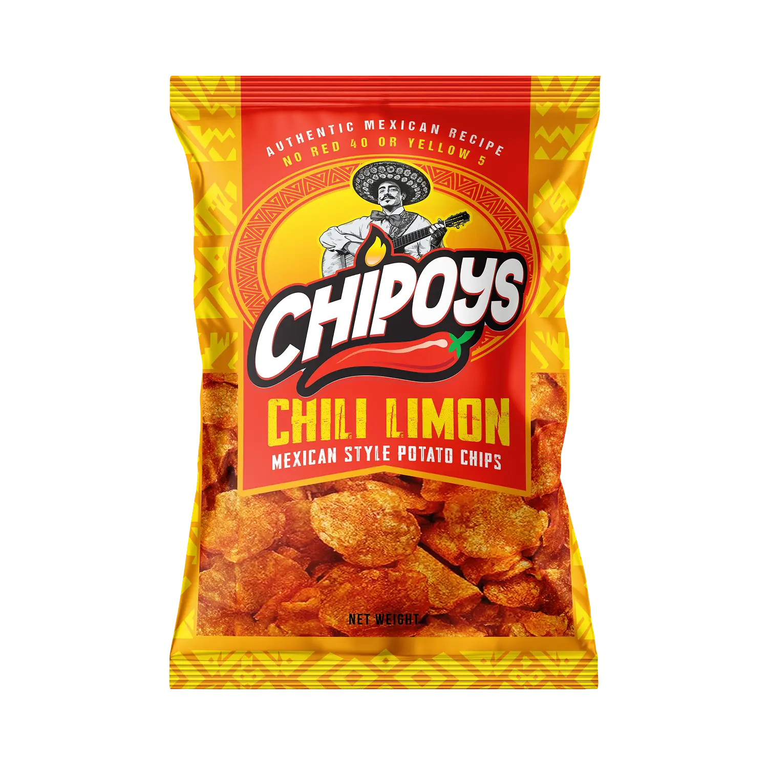 Chipoys Chili Limón Mexican Style Potato Chips (2.5oz) (10 Bags) Chipoys Chili Limón Mexican Style Potato Chips (2.5oz) (10 Bags)