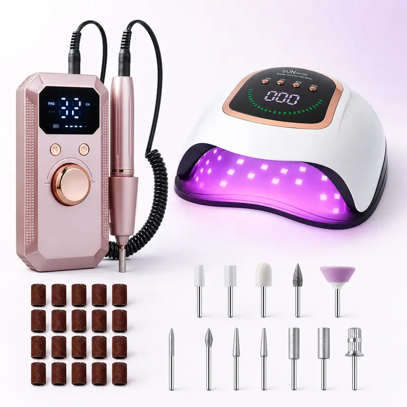 Cordless Rechargeable Electric Nail Drill Kit - 25000RPM Professional E File with Drill Bits, Portable for Acrylic Gel Nails, Salon Use & Manicure